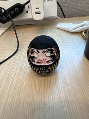 Japanese 2.5 high Black Daruma Doll Good Luck No Evil Safey Fortune Made in Japa